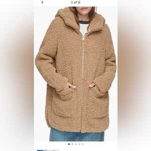 Andrew Marc Seneca Faux shearling hooded jacket